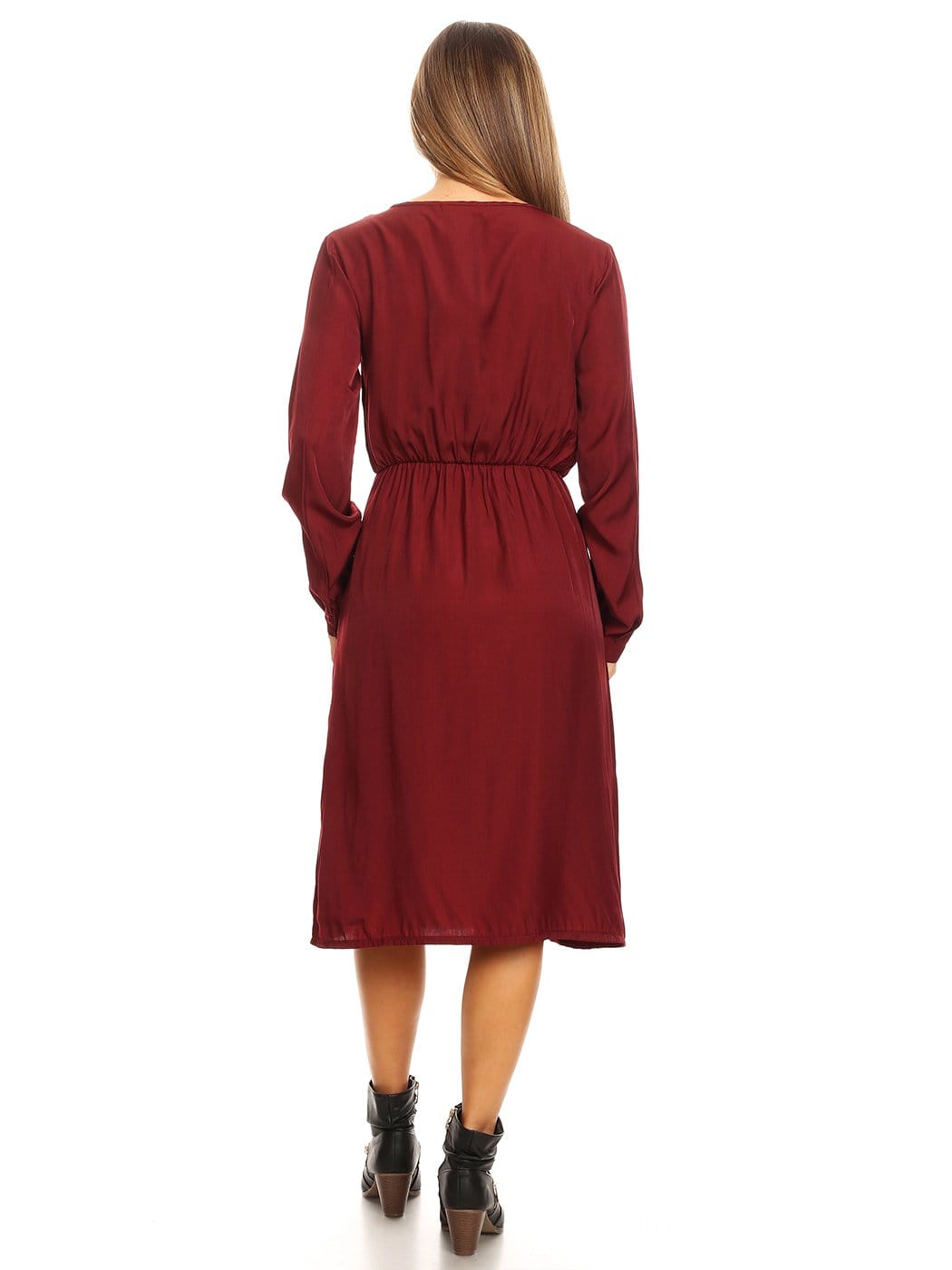 Vestido abotonado de manga larga