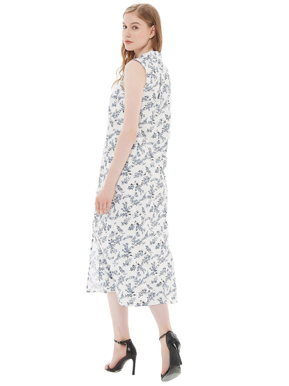 Vestido camisero vaquero clásico con cuello abotonado