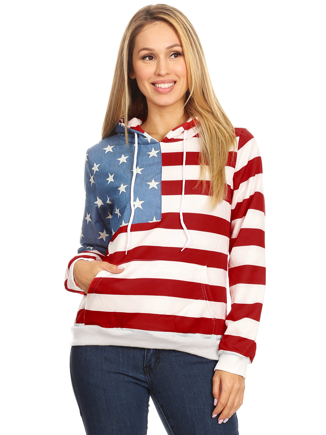 Sudadera con capucha y bandera estadounidense