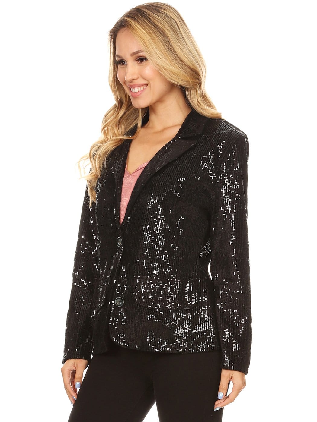 Chaqueta tipo blazer con lentejuelas brillantes