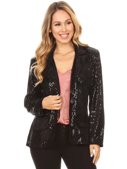 Chaqueta tipo blazer con lentejuelas brillantes