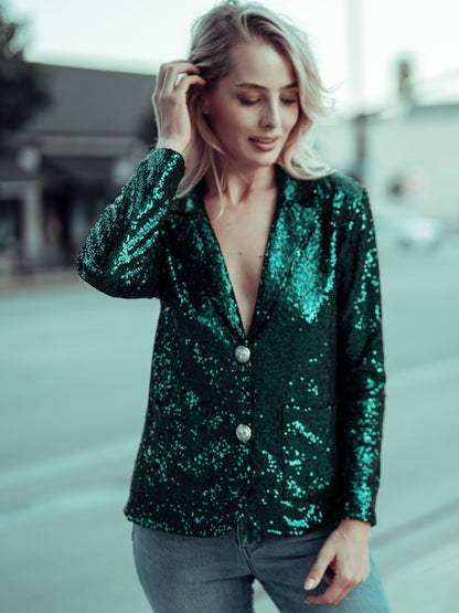 Chaqueta tipo blazer con lentejuelas brillantes