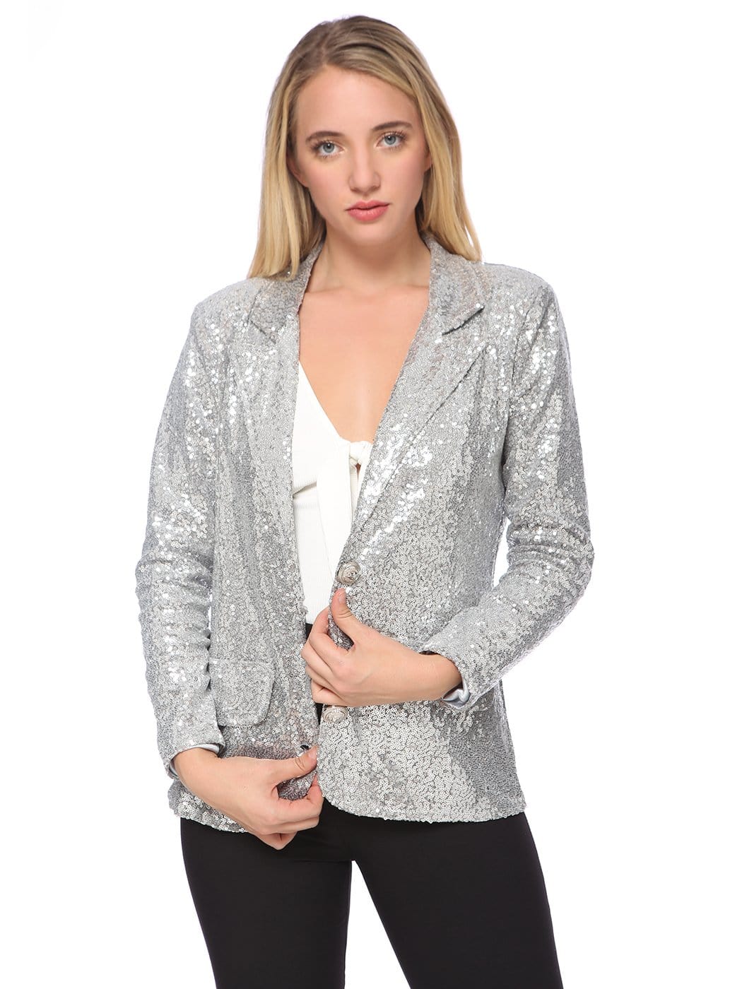 Chaqueta tipo blazer con lentejuelas brillantes