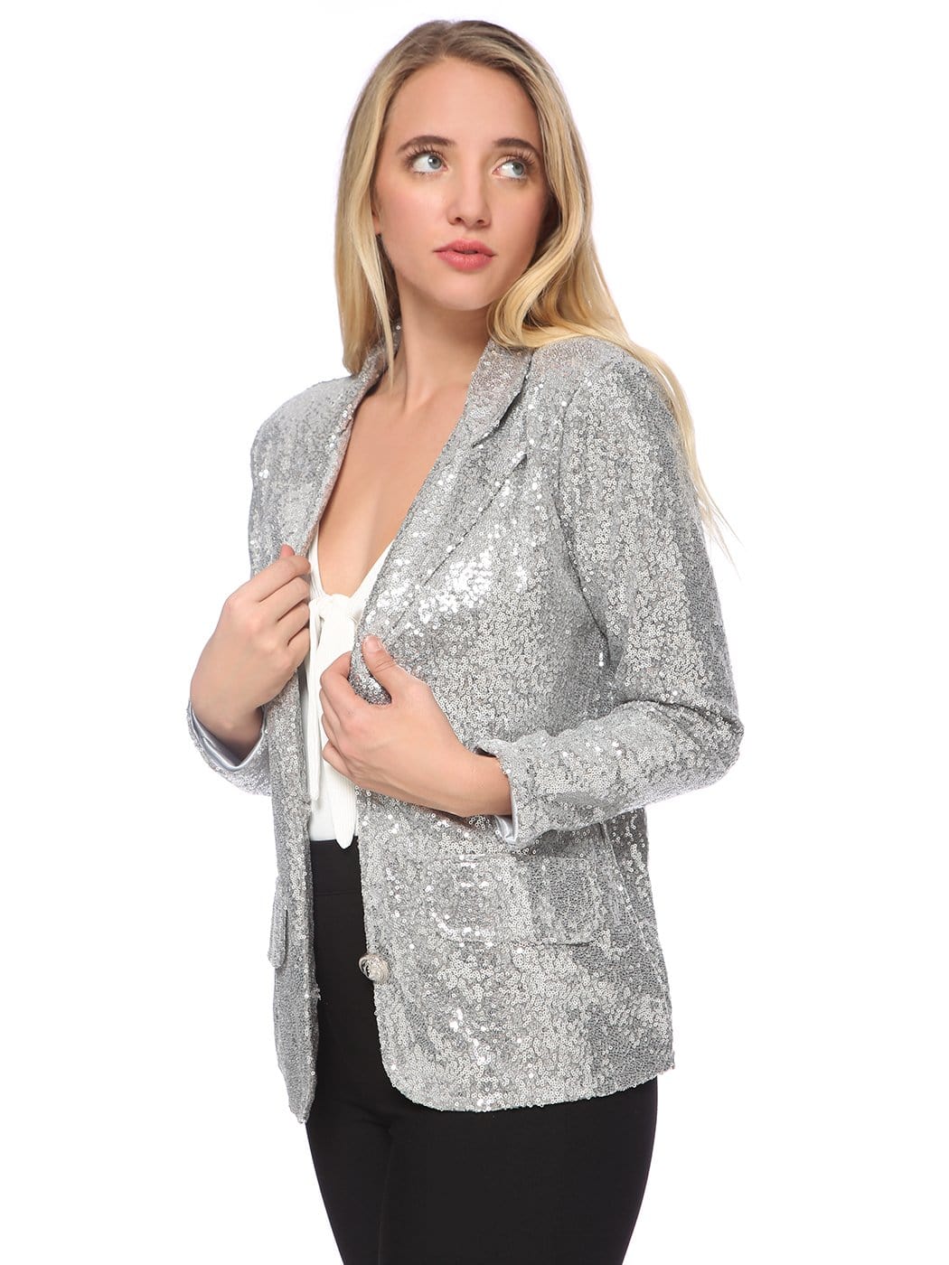 Chaqueta tipo blazer con lentejuelas brillantes