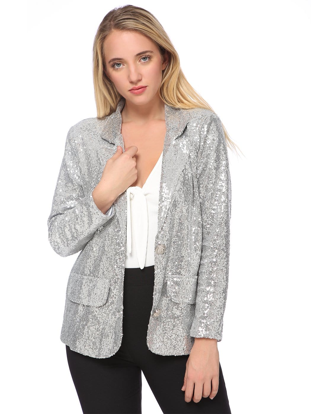 Chaqueta tipo blazer con lentejuelas brillantes