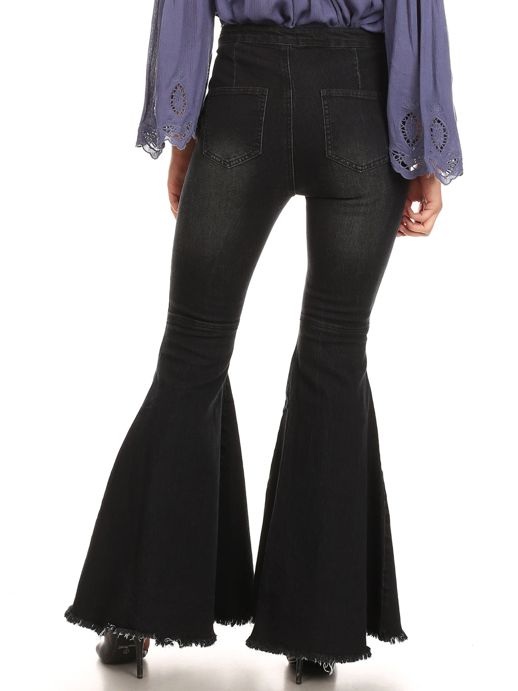 Pantalones vaqueros de cintura alta con campana