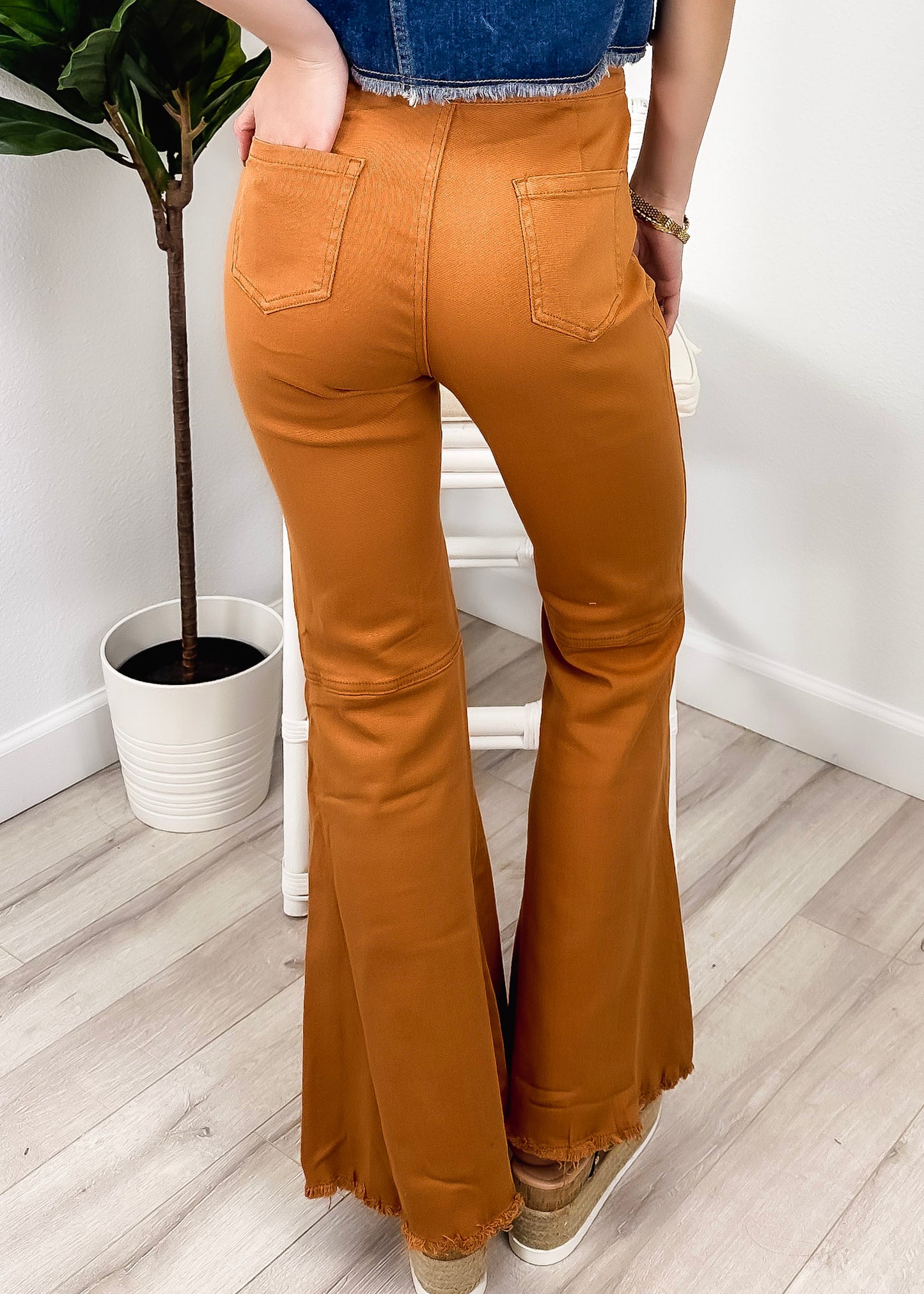 Pantalones vaqueros de cintura alta con campana