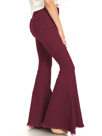 Pantalones vaqueros de cintura alta con campana