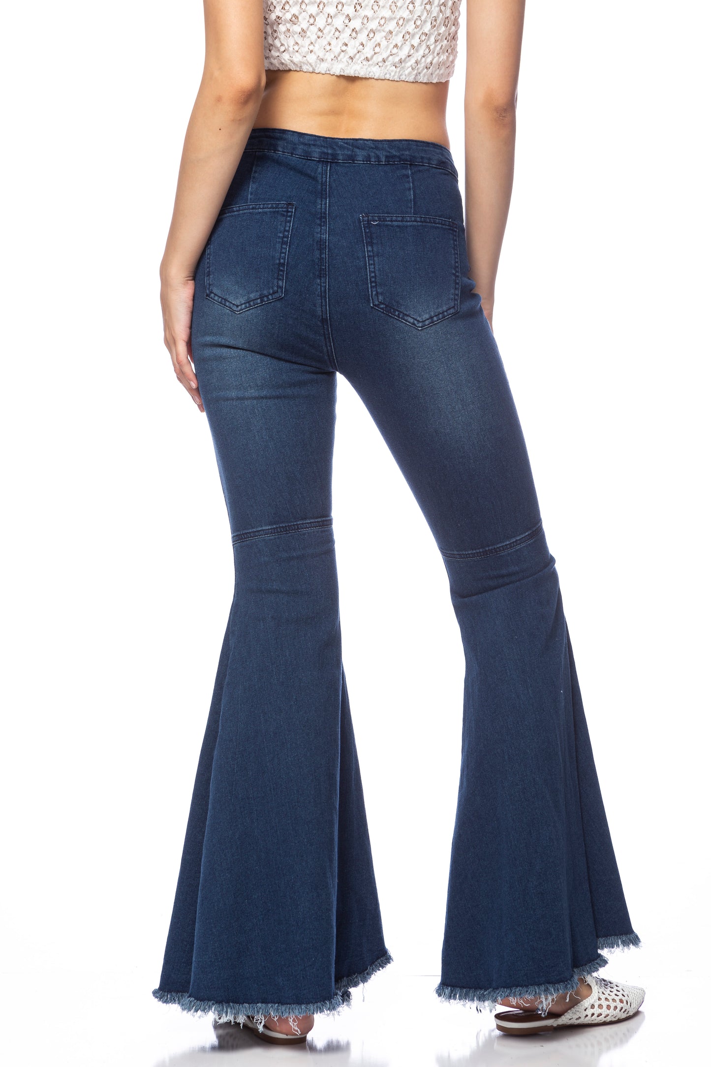 Pantalones vaqueros de cintura alta con campana