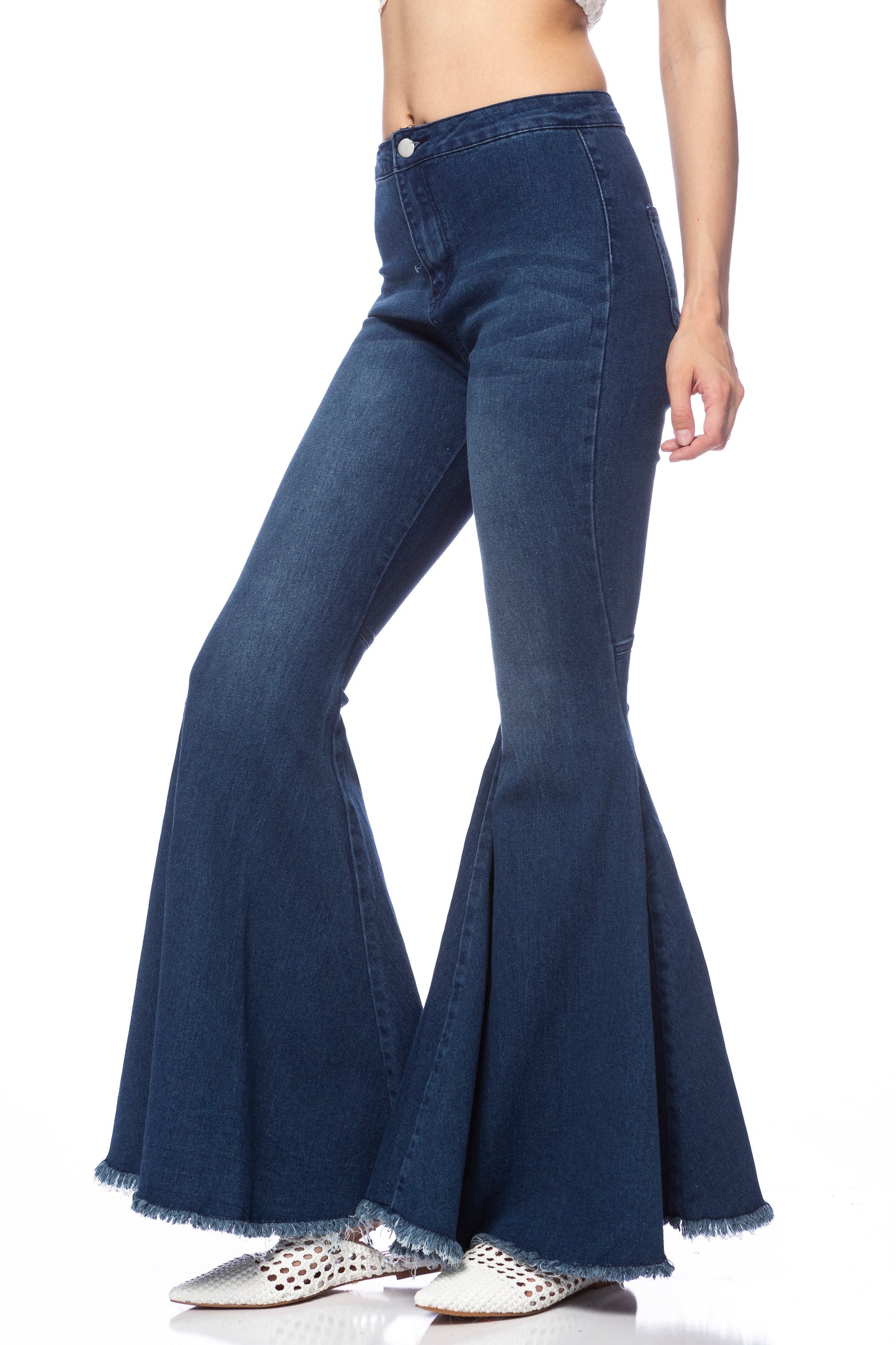 Pantalones vaqueros de cintura alta con campana