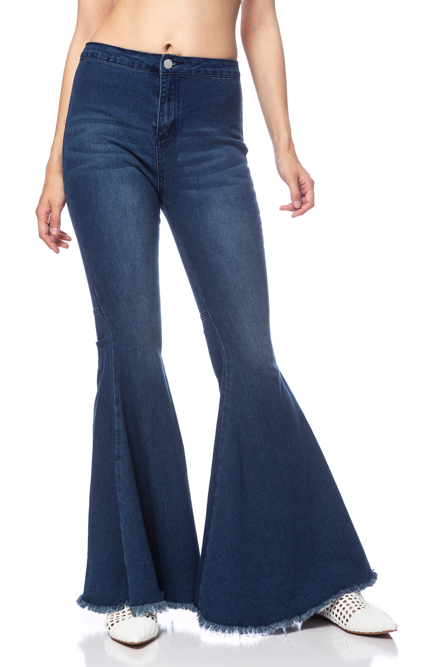 Pantalones vaqueros de cintura alta con campana