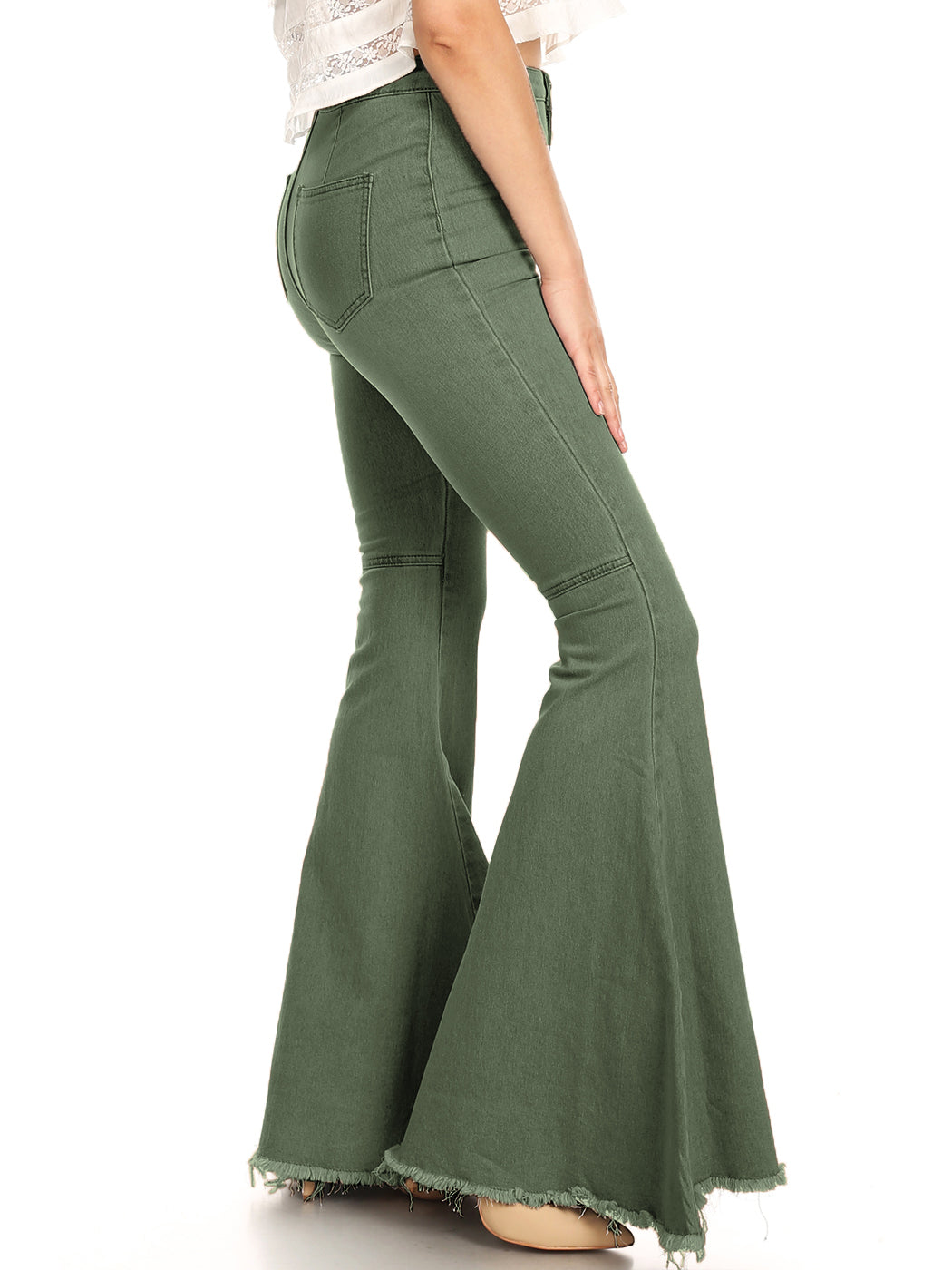 Pantalones vaqueros de cintura alta con campana