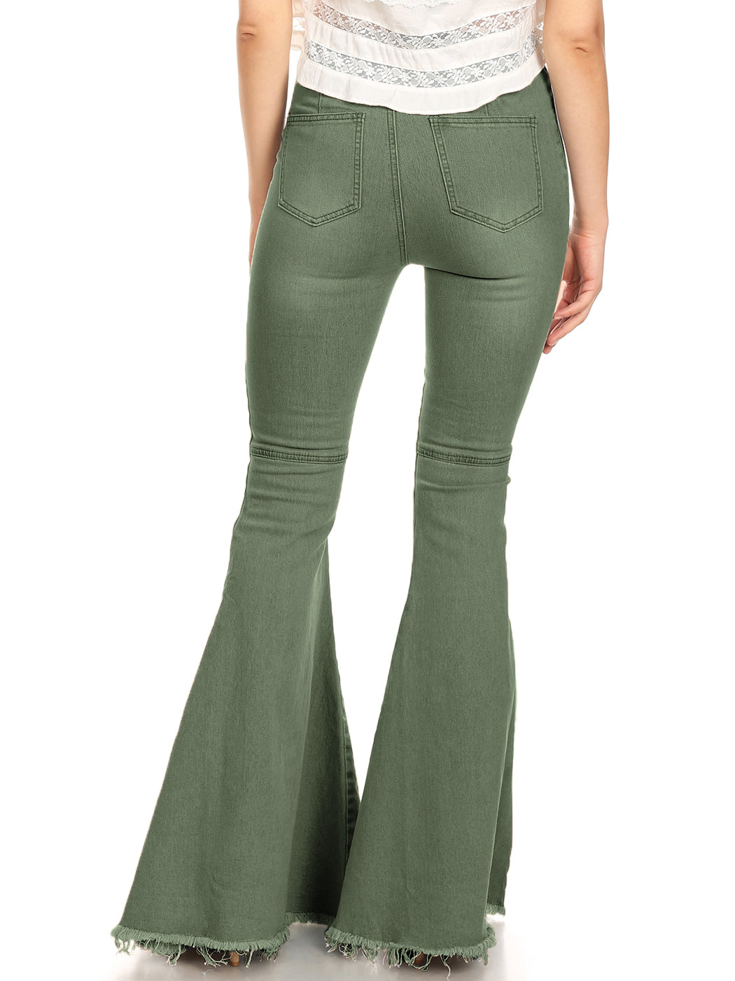 Pantalones vaqueros de cintura alta con campana