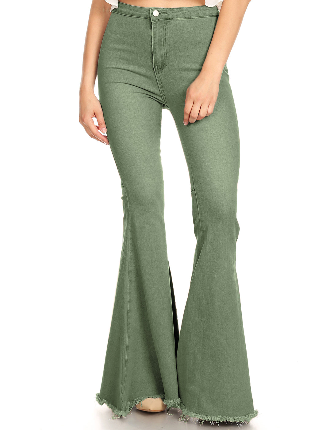 Pantalones vaqueros de cintura alta con campana