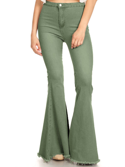 Pantalones vaqueros de cintura alta con campana