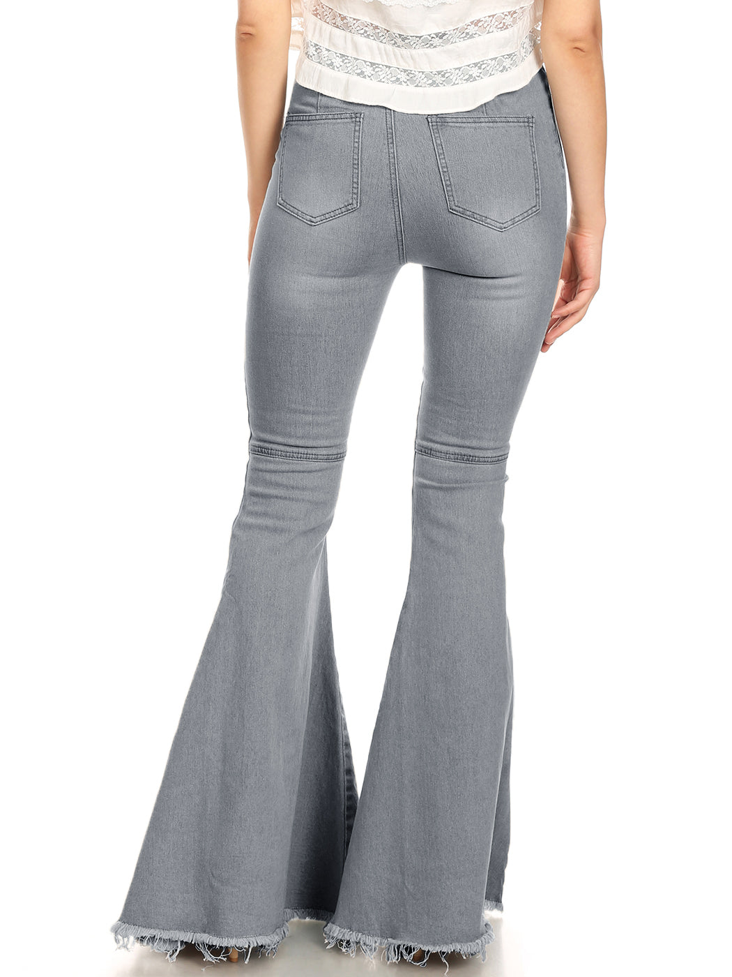 Pantalones vaqueros de cintura alta con campana