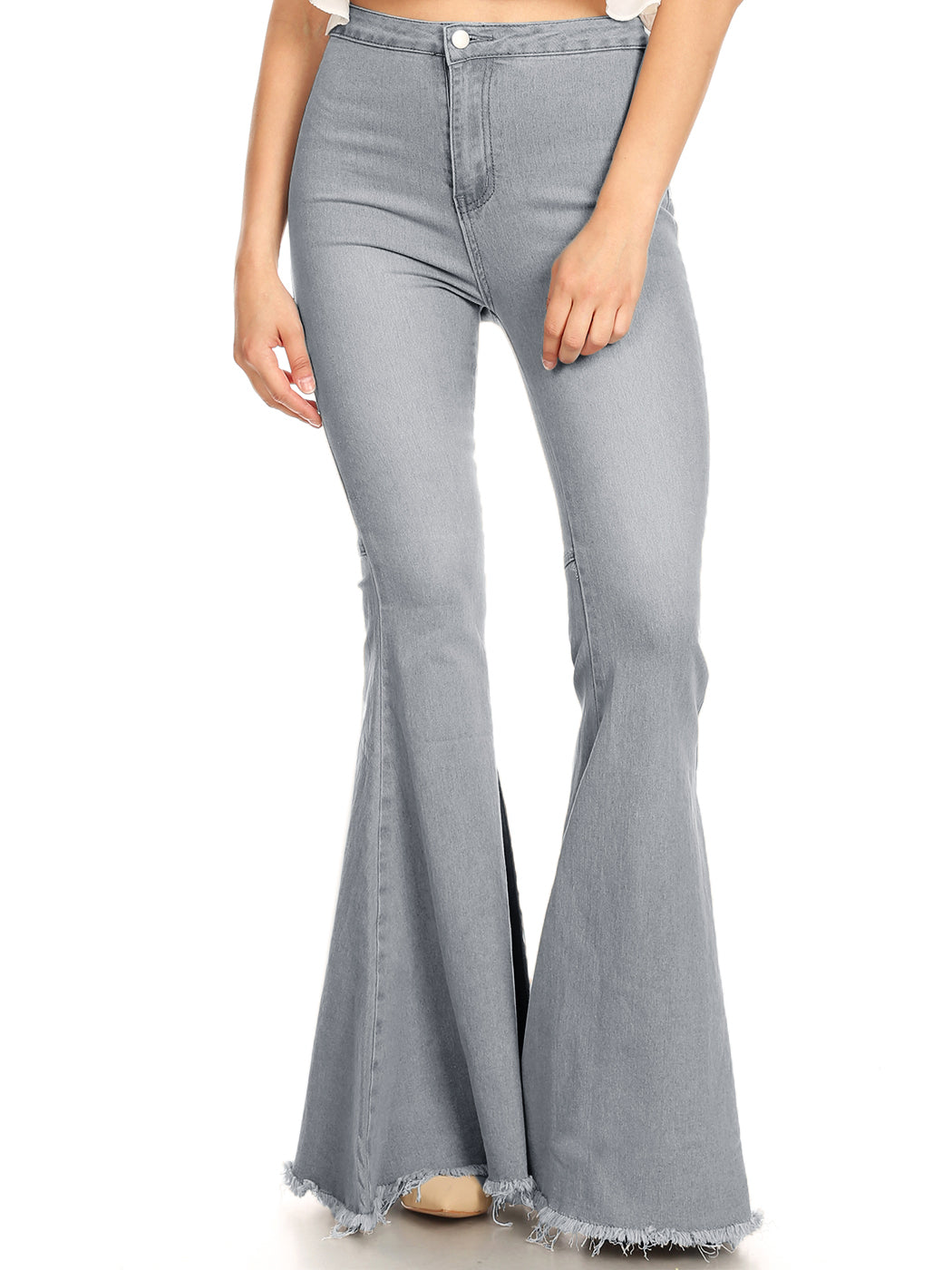 Pantalones vaqueros de cintura alta con campana