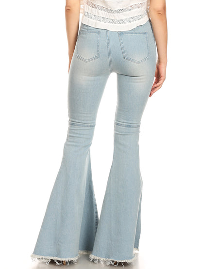 Pantalones vaqueros de cintura alta con campana