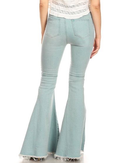 Pantalones vaqueros de cintura alta con campana