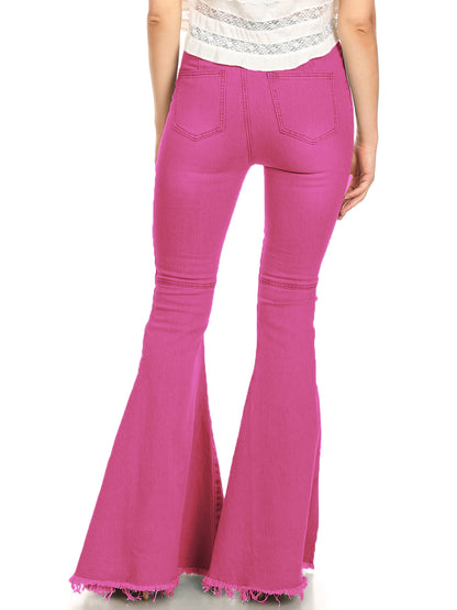Pantalones vaqueros de cintura alta con campana