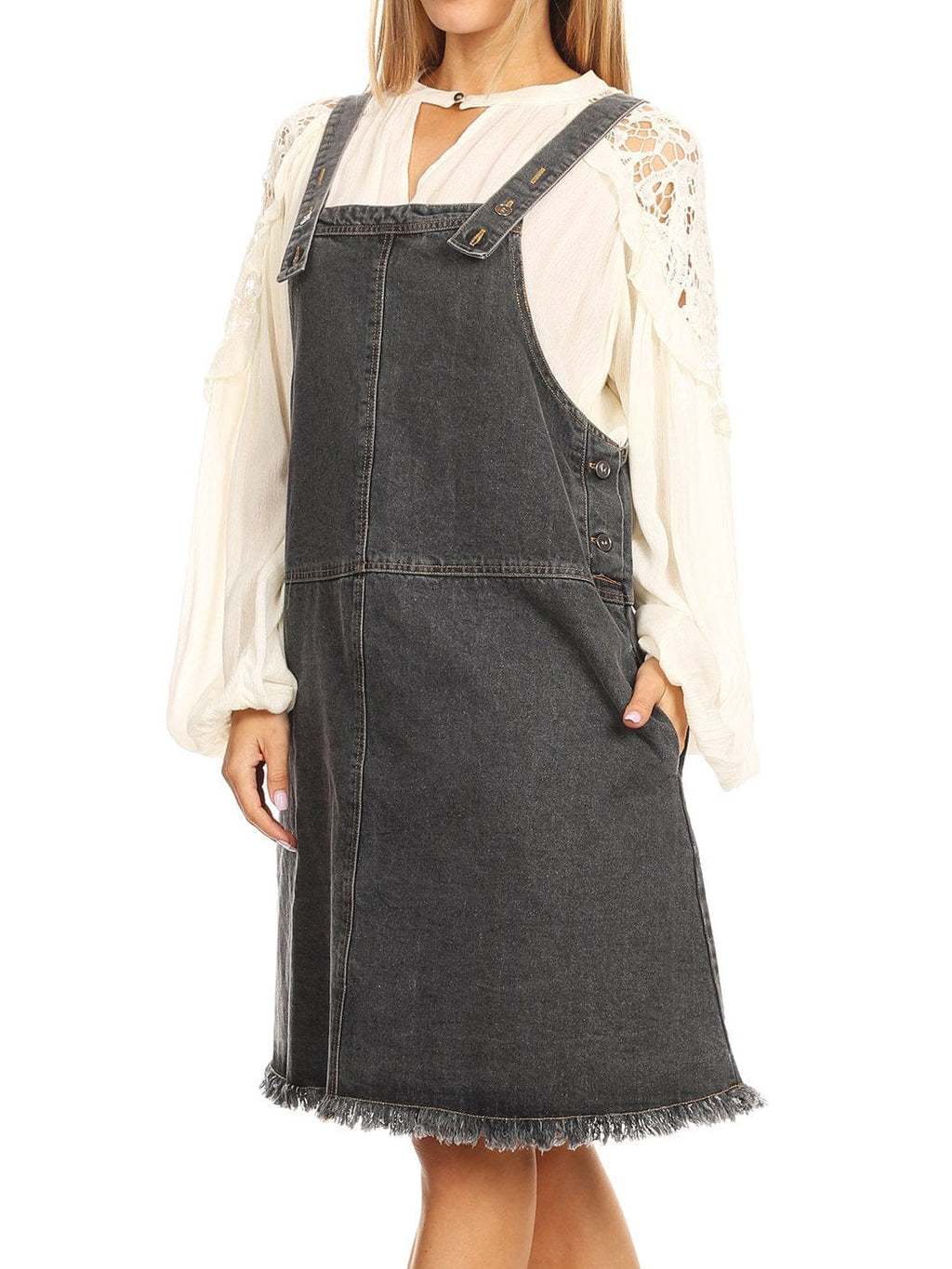 Oversized Overall Pinafore Denim Dress