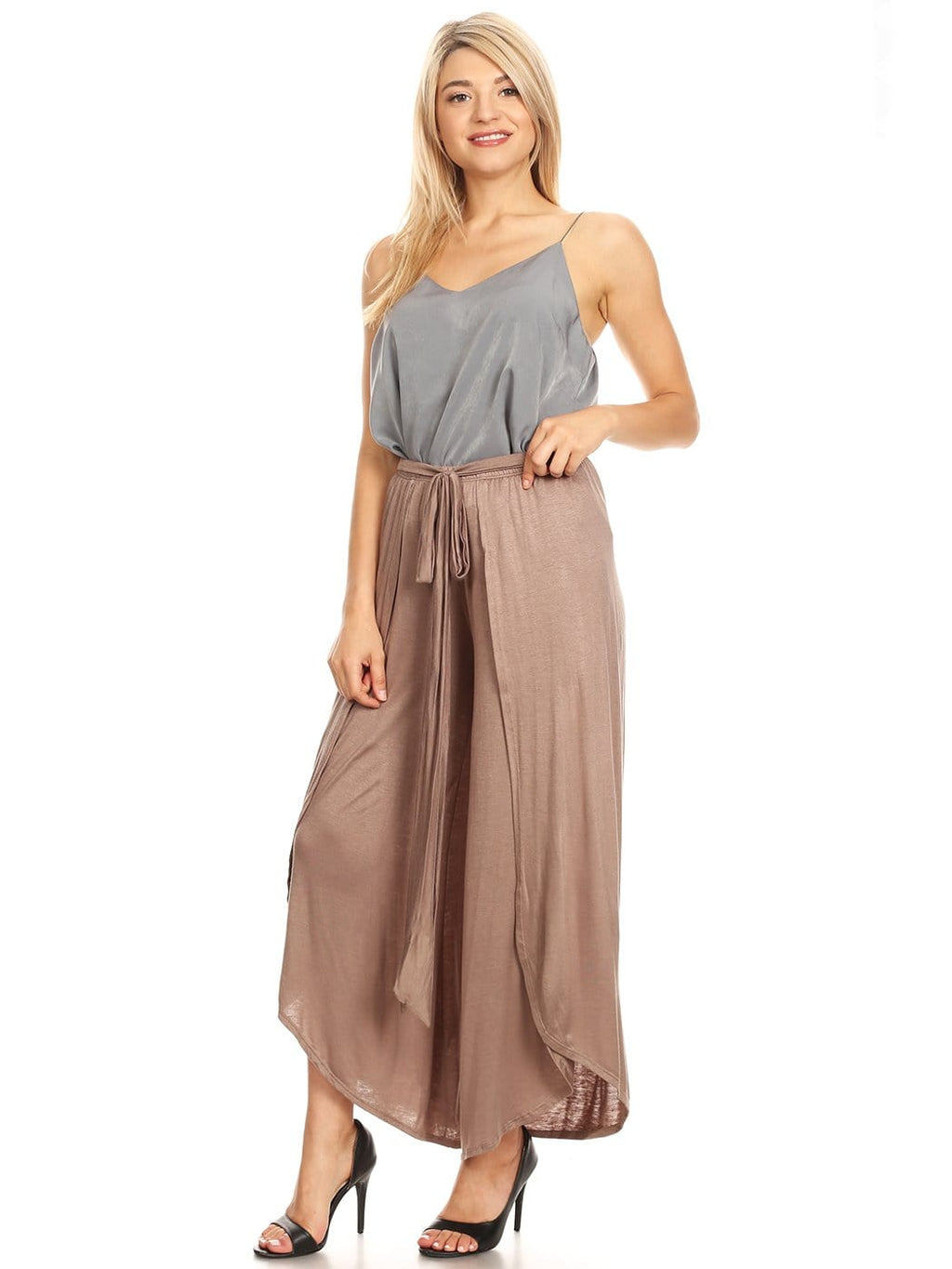 Boho High-Waist Split Wide Leg Capri