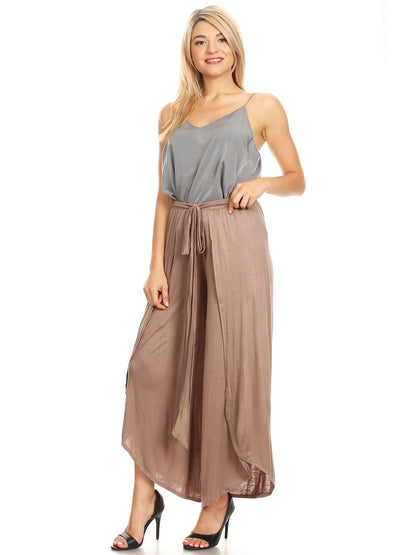 Boho High-Waist Split Wide Leg Capri