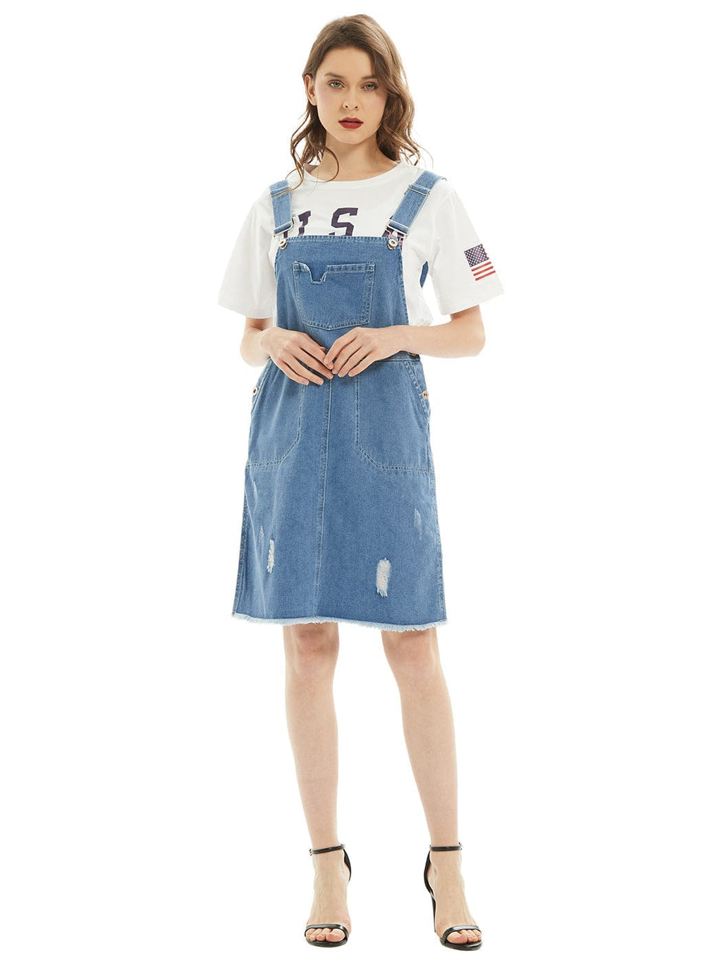 Oversized Overall Pinafore Denim Dress