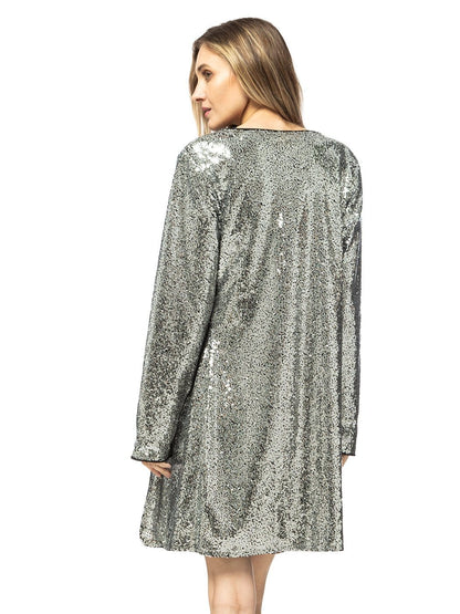 Sequin Open Front Cocktail Outerwear Jacket