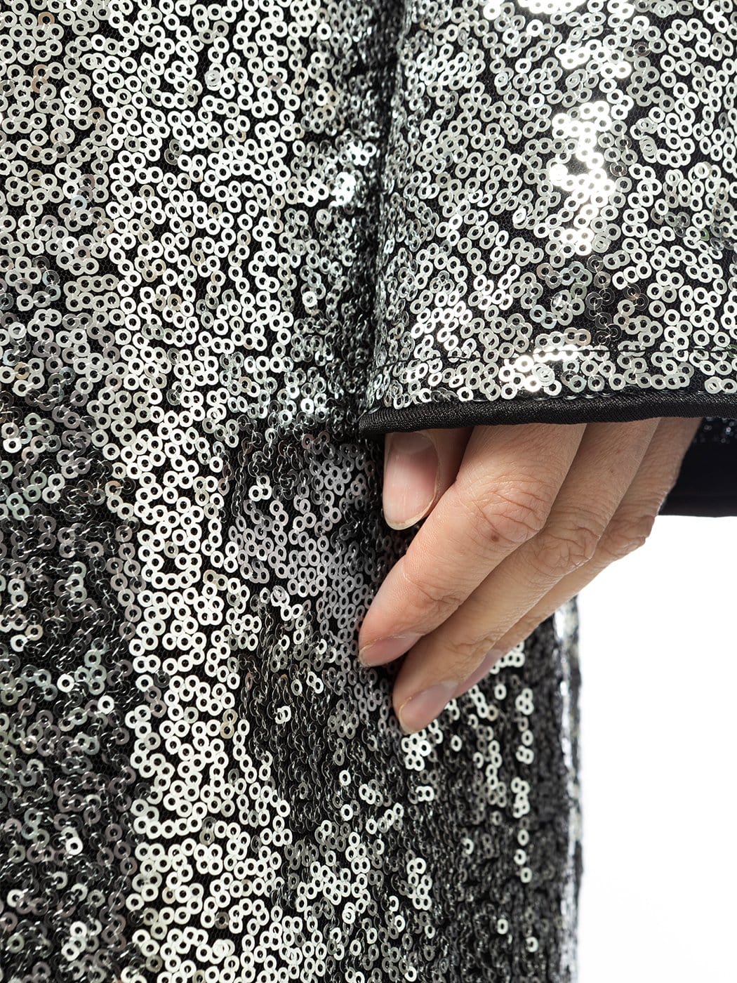 Chaqueta de cóctel con lentejuelas y parte delantera abierta