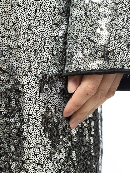 Chaqueta de cóctel con lentejuelas y parte delantera abierta