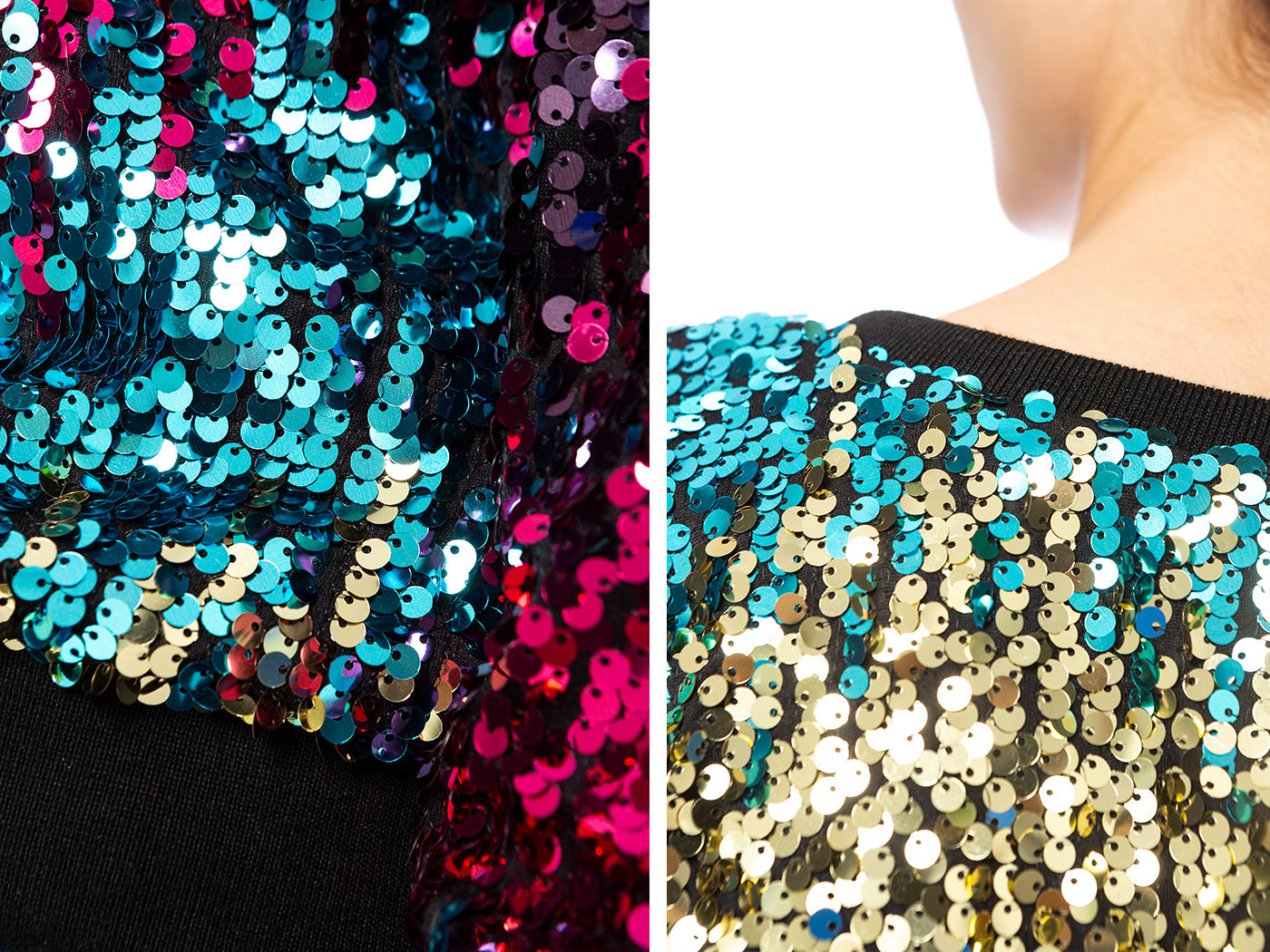 Sudadera con capucha y mangas largas con lentejuelas brillantes 