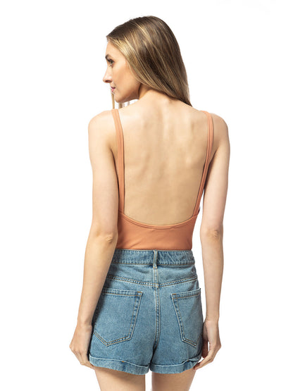 V-Neck Bow Tie Snap Bodysuit