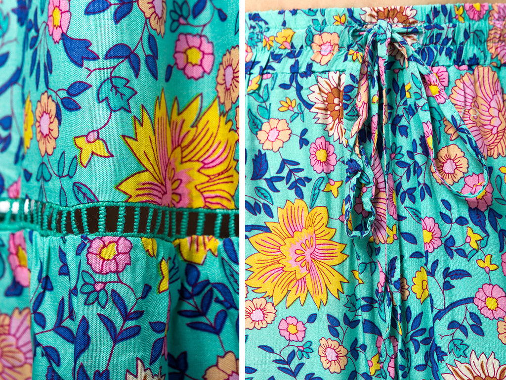 Sunflower Print Midi Maxi Skirt