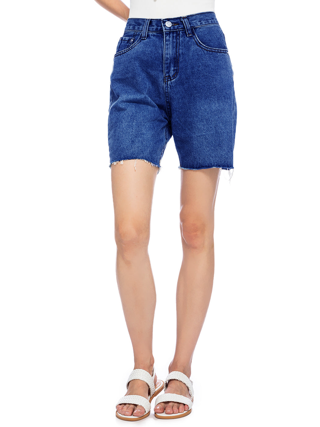 Bermudas de mezclilla con cintura alta