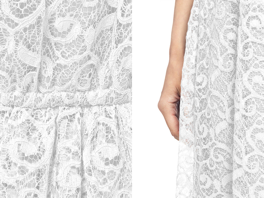 Vestido informal sin mangas con encaje floral