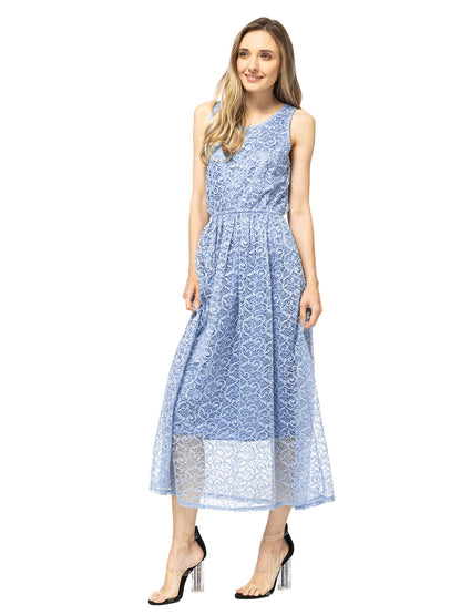 Casual Lace Floral Sleeveless Dress