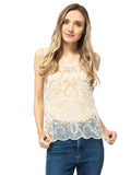 Lace Floral White Tank Top