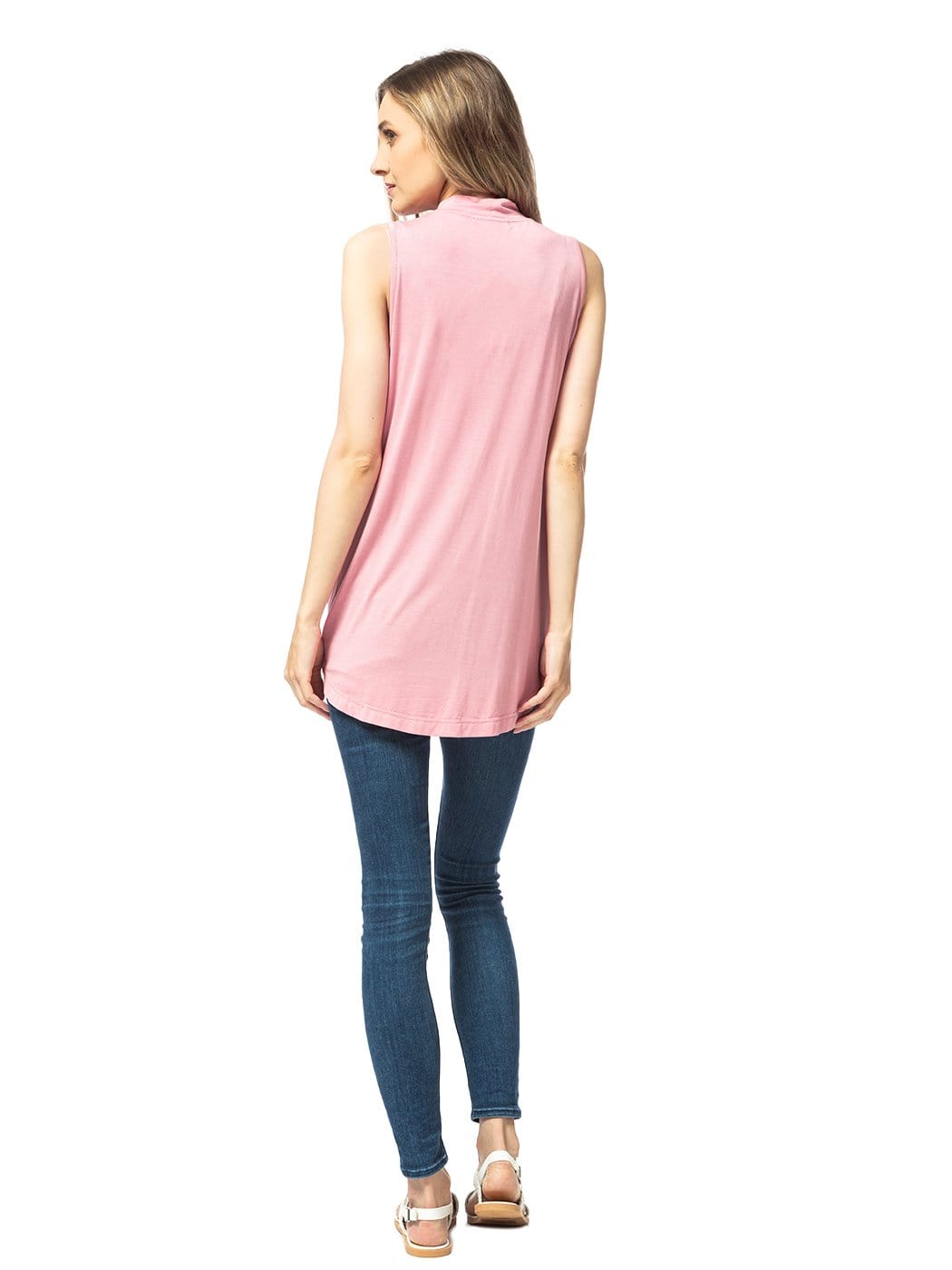 Camiseta de tirantes con escote en V y gargantilla