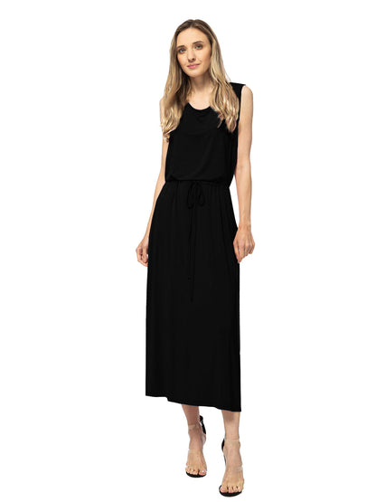 Vestido largo sin mangas con cordón ajustable