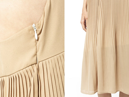 Vestido midi plisado con tirantes finos