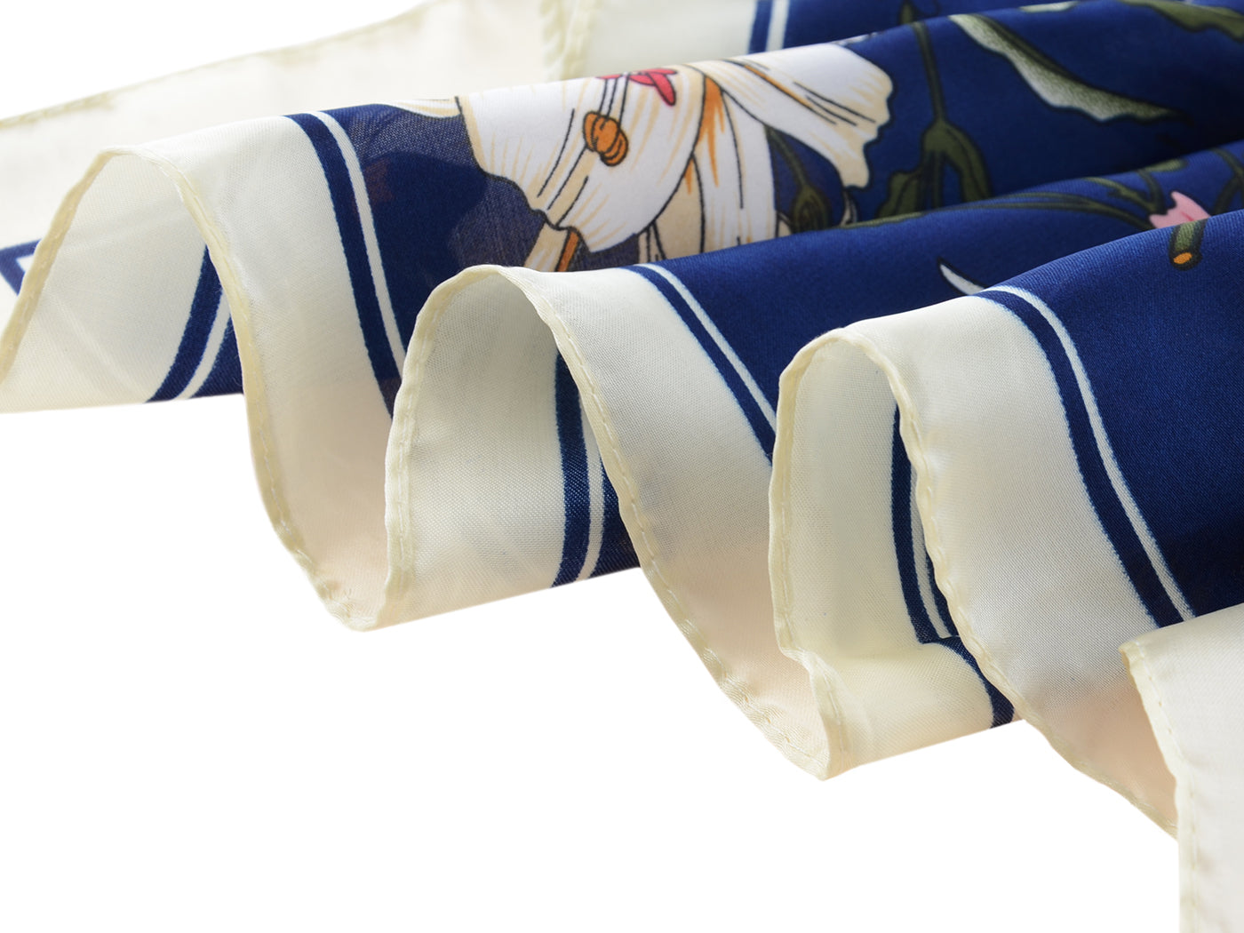 Pañuelo para la cabeza con estampado floral de satén de seda