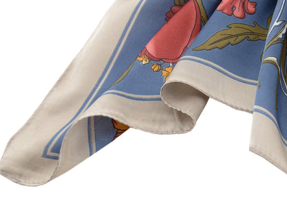 Pañuelo para la cabeza con estampado floral de satén de seda