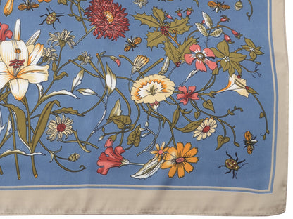 Pañuelo para la cabeza con estampado floral de satén de seda