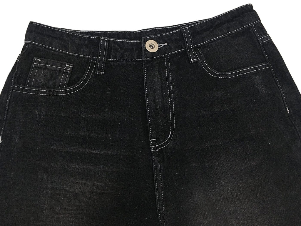 High Waist Ripped Boyfriend Jeans