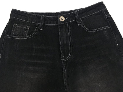 High Waist Ripped Boyfriend Jeans