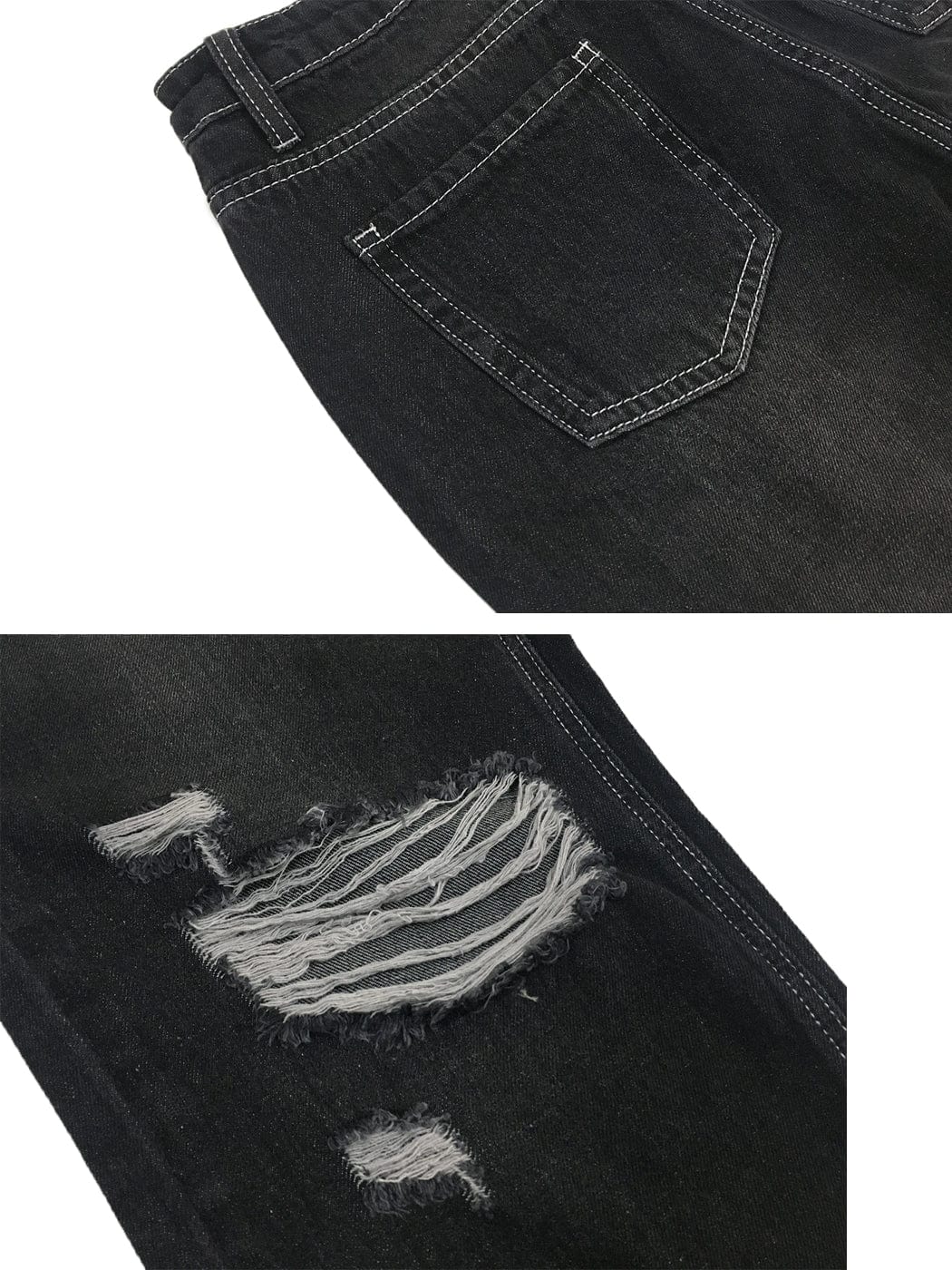 High Waist Ripped Boyfriend Jeans
