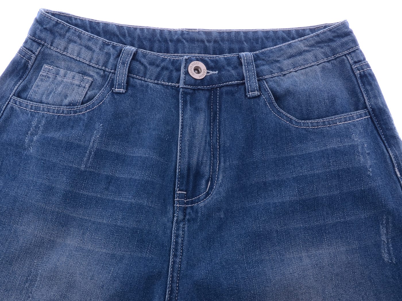 High Waist Ripped Boyfriend Jeans