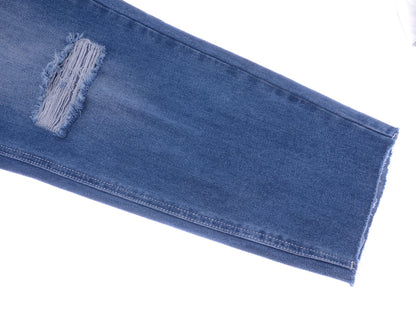 High Waist Ripped Boyfriend Jeans