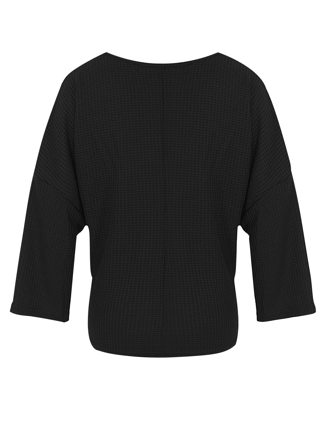 Blusa de manga fruncida con tejido gofre